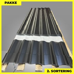 Teglstensprofil Elegant - 2. sortering - 28 stk. af 3010-3800 mm - Mat Sort - 89 m�