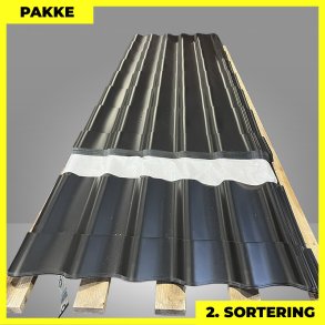 Teglstensprofil Elegant - 2. sortering - 28 stk. af 3010-3800 mm - Mat Sort - 89 m�