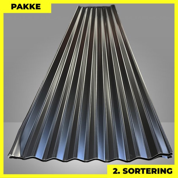 Sinus 35 m/ dug - 2. sortering - 16 stk. af 5100 mm - Sort - 81,6 m�