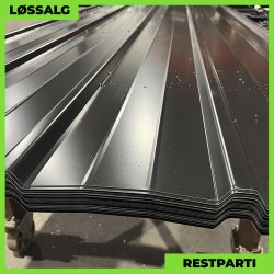 Pandeplade MTP 20/220 - Restparti - 3000 mm - 0,5 mm - Sort