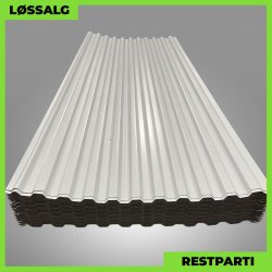 Trapezplade MTP 20 m/ dug - Restparti - 3000 mm - 0,5 mm - Lysegr�