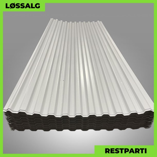 Trapezplade MTP 20 m/ dug - Restparti - 3000 mm - 0,5 mm - Lysegr�