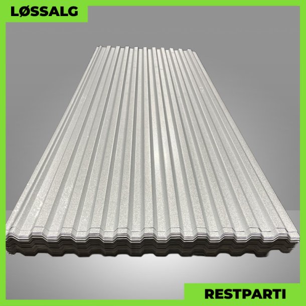 Trapezplade MTP 20 - Restparti - 3000 mm - 0,5 mm - Aluzink