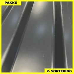 Trapezplade MTP 21 - 2. sortering - 19 stk. af 1260-4280 mm - Antracitgr� - 62,8 m&sup2;