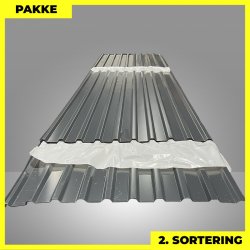 Trapezplade MTP 21 - 2. sortering - 19 stk. af 1260-4280 mm - Antracitgr� - 62,8 m&sup2;