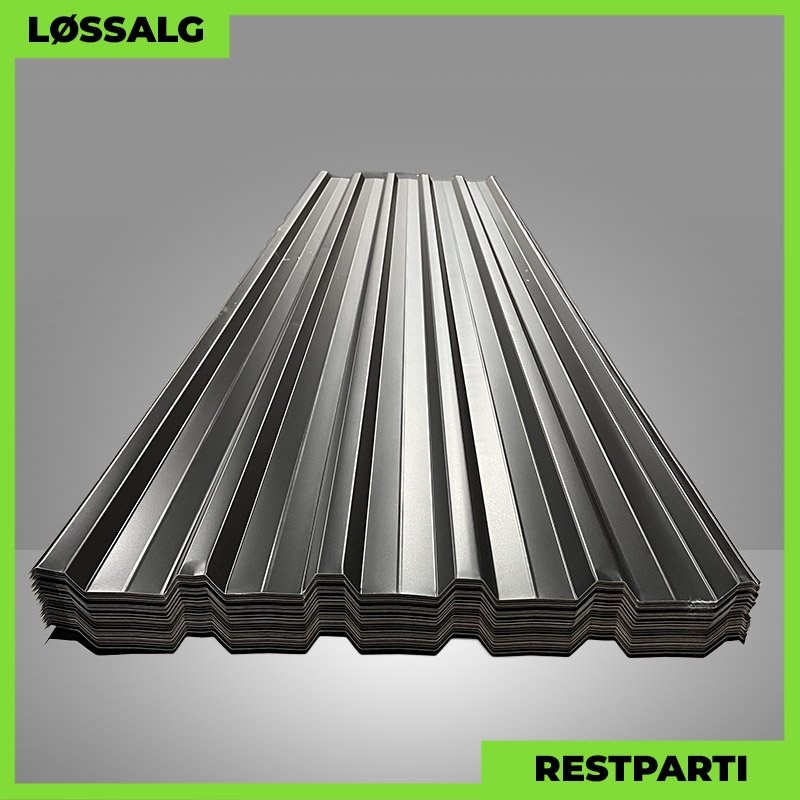 Trapezplade MTP 35 m/ dug - Restparti - 5000 mm - 0,5 mm - Mat Sort ...