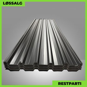 Trapezplade MTP 35 m/ dug - Restparti - 5000 mm - 0,5 mm - Mat Sort