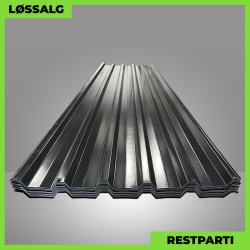 Trapezplade MTP 35 m/ dug - Restparti - 5000 mm - 0,5 mm - Sort