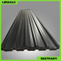 Trapezplade MTP 35 m/ dug - Restparti - 5000 mm - 0,5 mm - Mat Sort