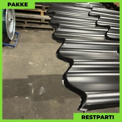 Teglstensprofil Elegant - Restparti - 15 stk. af 5200-5400 mm - 0,5 mm - Sort - 79,4 m&sup2;