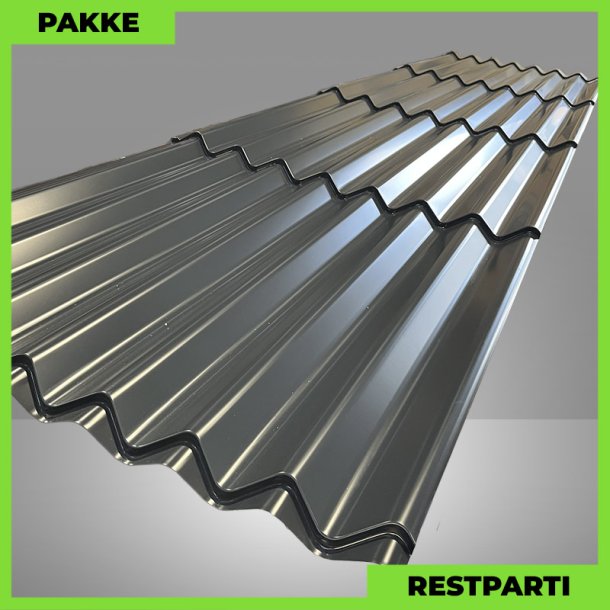 Sinus 35 m/ markering - Restparti - 20 stk. af 4430 mm - 0,5 mm - Antracitgr� - 89,4 m�