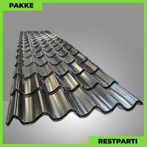 Teglstensprofil Elegant - Restparti - 34 stk. af 5800 mm - 0,6 mm - Sort - 197,2 m�