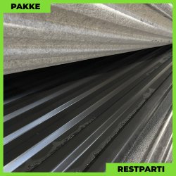 Trapezplade MTP 20 m/ dug - Restparti - 4 stk. af 6000 mm - 0,5 mm - Sort - 24 m�