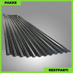 Trapezplade MTP 20 m/ dug - Restparti - 4 stk. af 6000 mm - 0,5 mm - Sort - 24 m�