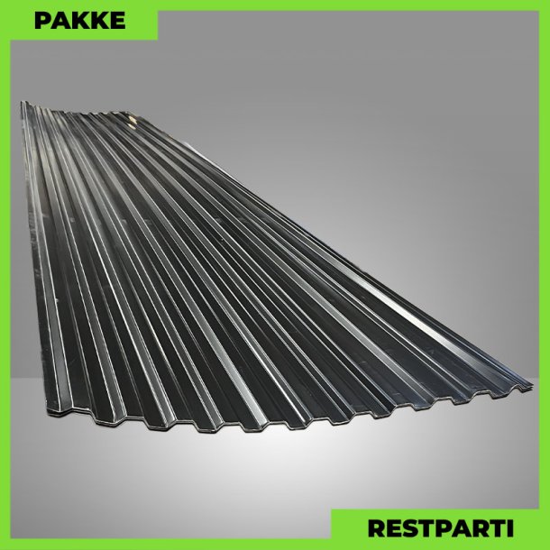 Trapezplade MTP 20 m/ dug - Restparti - 4 stk. af 6000 mm - 0,5 mm - Sort - 24 m�
