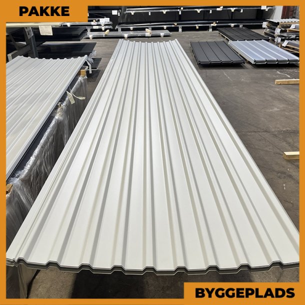 Trapez MTP 21 m/ dug - Byggepladsplader - 10 stk. af 5500 mm - Zinkgr - 56,9 m