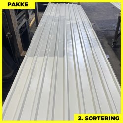  Trapez MTP 18 - 2. sortering - 14 stk. af 5000 mm - Lysegr - 74,9 m&sup2;