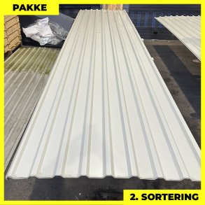  Trapez MTP 18 - 2. sortering - 14 stk. af 5000 mm - Lysegr - 74,9 m²