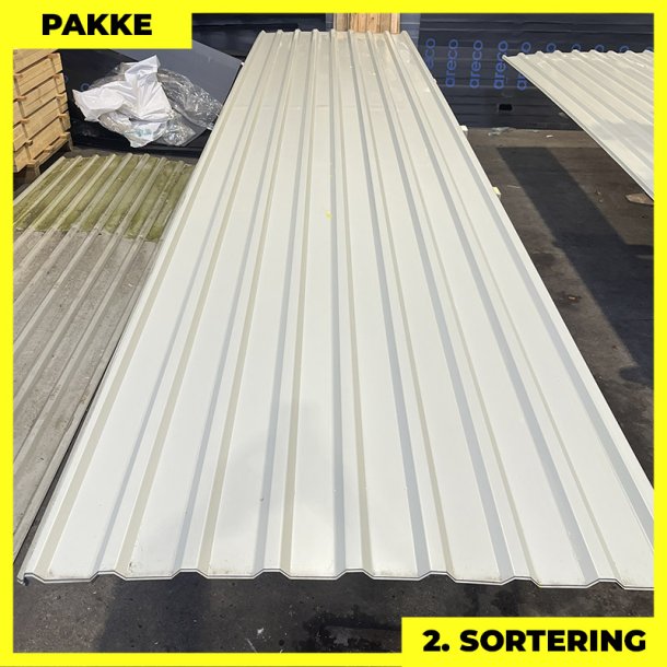  Trapez MTP 18 - 2. sortering - 14 stk. af 5000 mm - Lysegr - 74,9 m