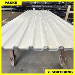 Trapezplade MTP 21 - 2. sortering - 12 stk. af 3500 mm - Hvid - 43,4 m&sup2;