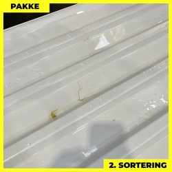 Trapezplade MTP 21 - 2. sortering - 12 stk. af 3500 mm - Hvid - 43,4 m&sup2;