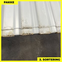 Trapezplade MTP 21 - 2. sortering - 12 stk. af 3500 mm - Hvid - 43,4 m&sup2;