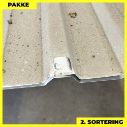 Trapezplade MTP 21 - 2. sortering - 12 stk. af 3500 mm - Hvid - 43,4 m&sup2;