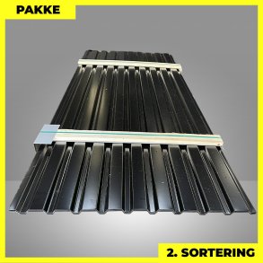 Trapezplade MVP 21 - V�g - 2. sortering - 14 stk. af 3000 mm - Sort - 43,4 m�