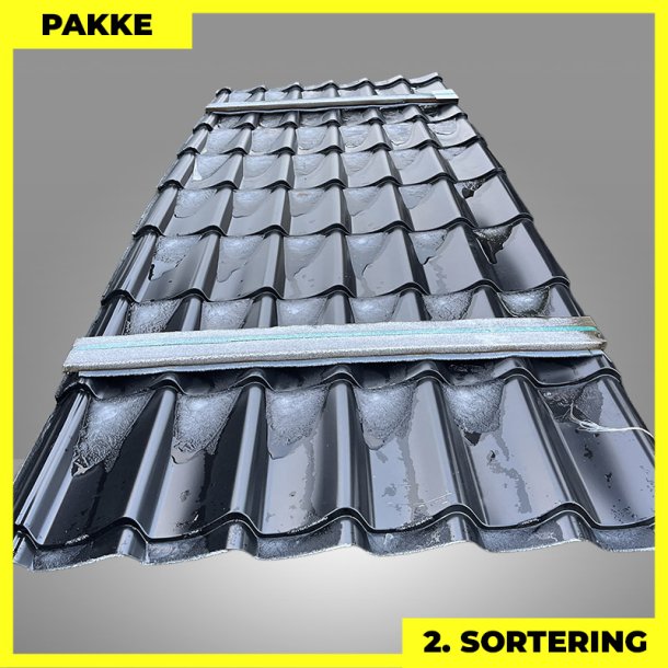 Teglstensprofil Traditionel - 2. sortering - 41 stk. af 2920 mm - Sort - 129,3 m&sup2;