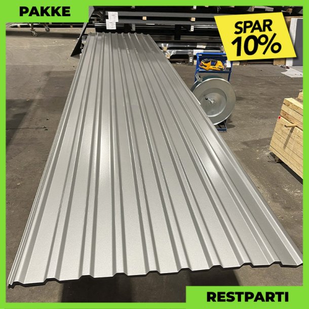 Trapez MTP 21 - Restparti - 14 stk. af 5500-6250 mm - Mrk Silver - 81,2 m