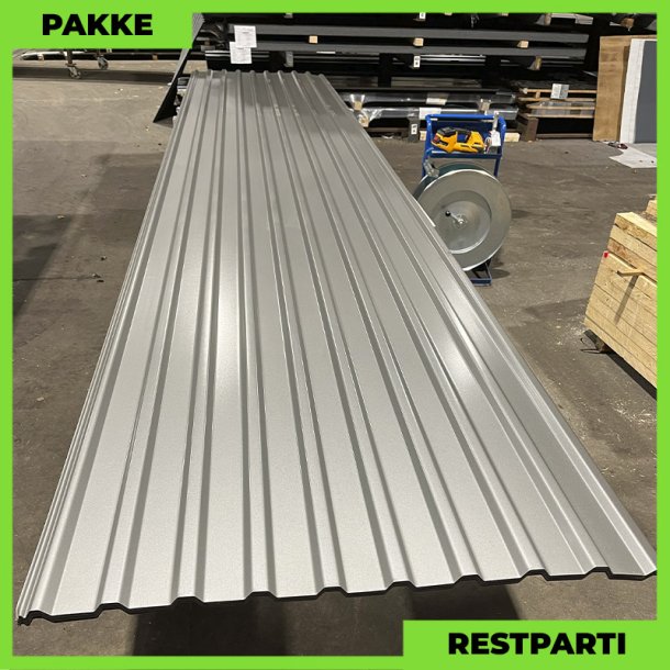 Trapez MTP 21 - Restparti - 14 stk. af 5500-6250 mm - Mrk Silver - 81,2 m