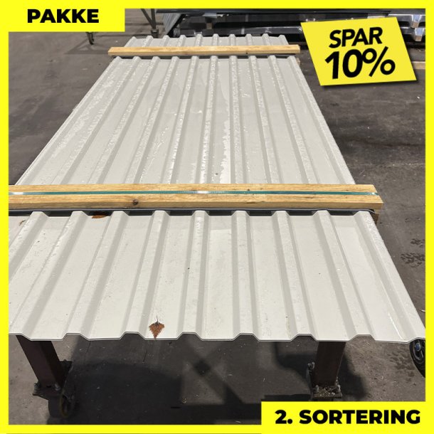 Trapez MTP 21 - 2. sortering - 5 stk. af 2750 mm - Lysegr - 14,2 m