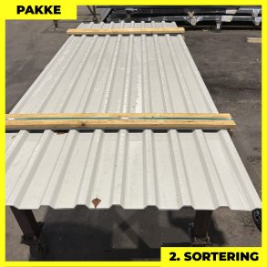 Trapez MTP 21 - 2. sortering - 5 stk. af 2750 mm - Lysegr - 14,2 m²