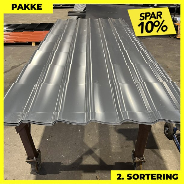 Teglstensprofil Traditionel - 2. sortering - 5 stk. af 2920 mm - Antracitgr - 15,7 m