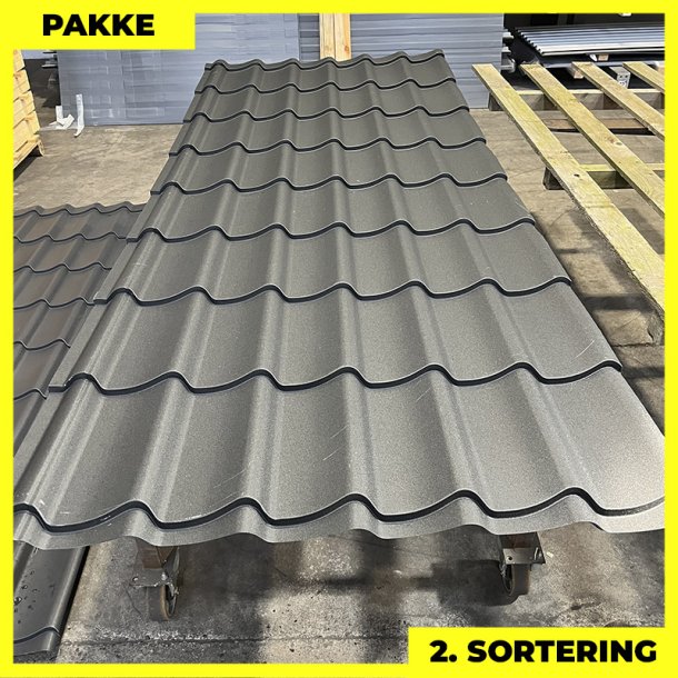 Teglstensprofil Traditionel - 2. sortering - 10 stk. af 2920 mm - Sort - 31,5 m