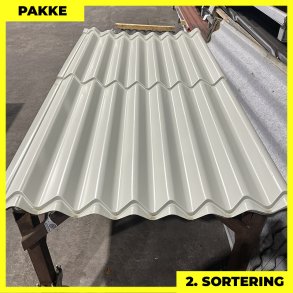 Sinus 35 m/ markering - 2. sortering - 10 stk. af 2300 mm - Lysegr - 23 m²