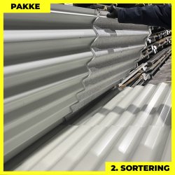 Sinus 35 m/ markering - 2. sortering - 4 stk. af 2300 mm - Lysegr - 9,2 m