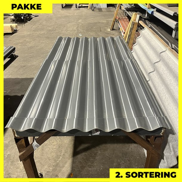 Sinus 35 m/ markering &amp; dug - 2. sortering - 11 stk. af 2300 mm - Antracitgr - 25,3 m