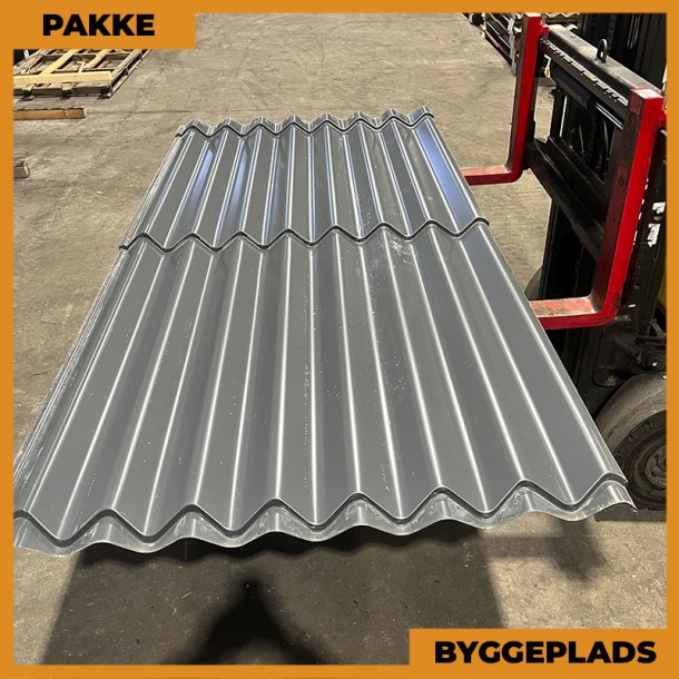 Sinus 35 m/ markering - Byggepladsplader - 13 stk. af 2300 mm - Antracitgr / Grafitgr - 29,9 m