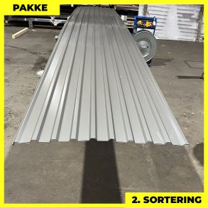 Trapez MTP 21 - 2. sortering - 2 stk. af 6500 mm - Mrk Silver - 13,4 m²