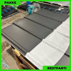 Pandeplade MTP 20/220 - Restparti - 21 stk. af 620-2800 mm - Sort - 37,6 m