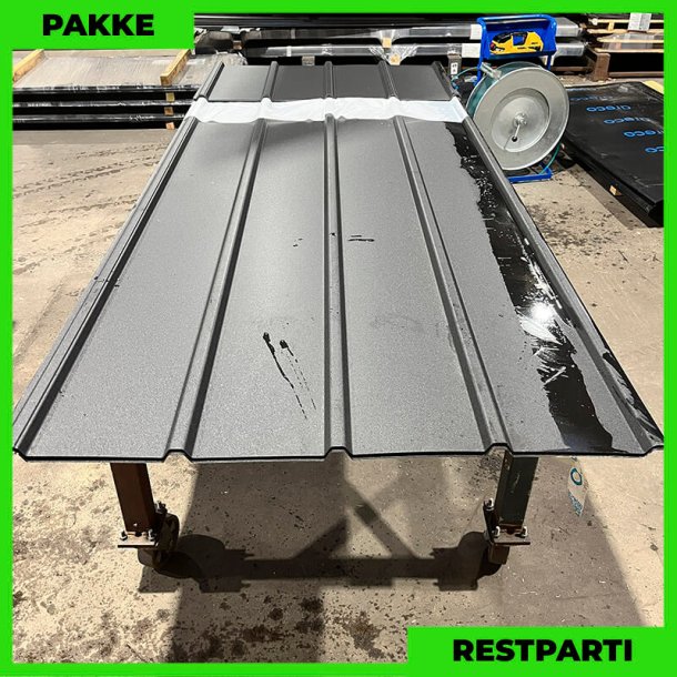 Pandeplade MTP 20/220 - Restparti - 21 stk. af 620-2800 mm - Sort - 37,6 m