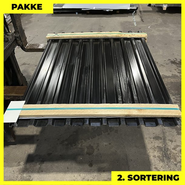 Trapez MTP 21 - 2. sortering - 8 stk. af 1500 mm - Sort - 15,5 m