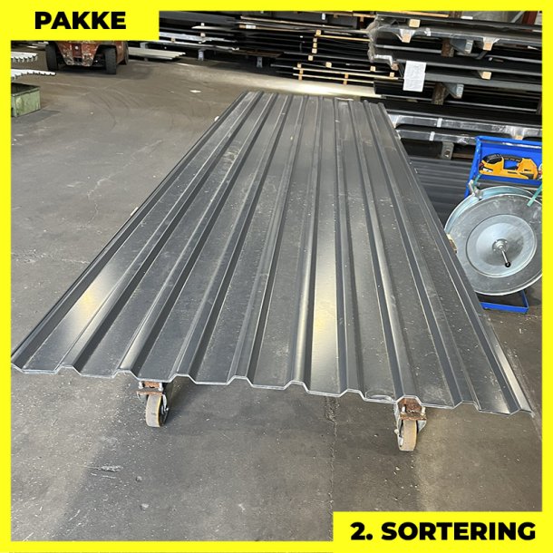 Trapezplade MTP 21 - 2. sortering - 9 stk. af 4000 mm - Antracitgr - 37,2 m
