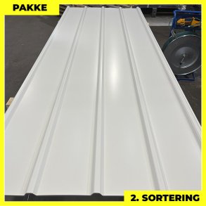 Pandeplade MTP 20/220 - 2. sortering - 12 stk. af 3000 mm - Hvid - 38,8 m²