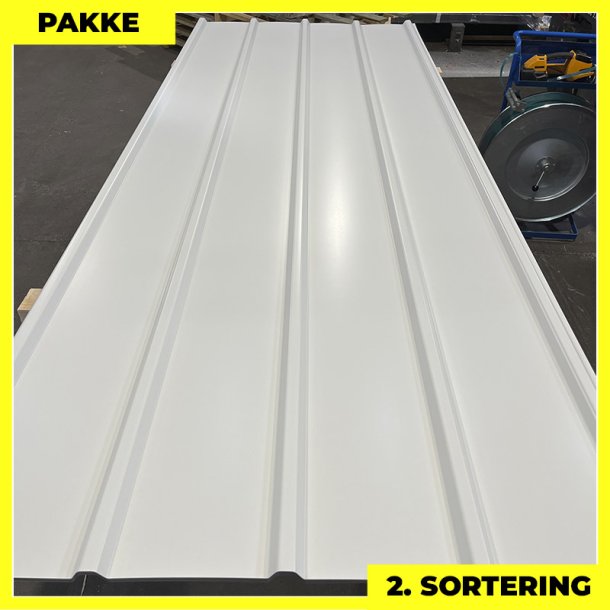 Pandeplade MTP 20/220 - 2. sortering - 12 stk. af 3000 mm - Hvid - 38,8 m