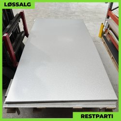 Planplade - Restparti - 2500 x 1250 mm - 0,60 mm - Aluzink