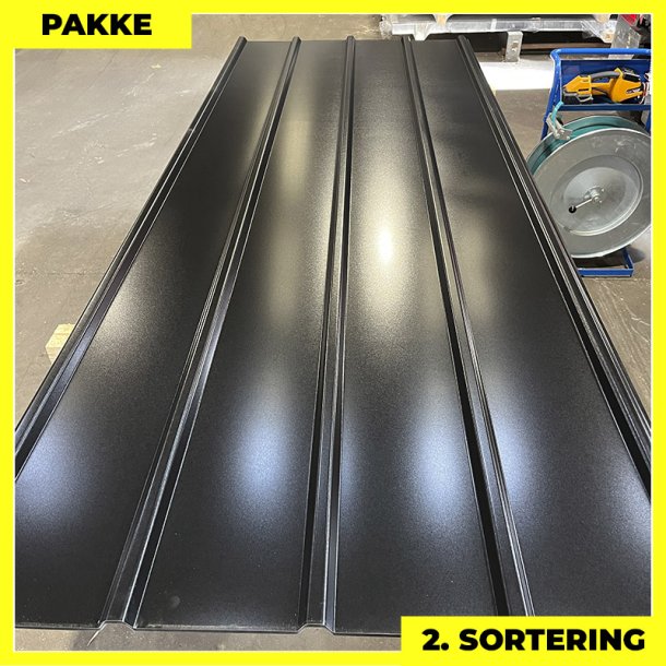 Pandeplade MTP 20/220 - 2. sortering - 14 stk. af 3000 mm - Sort - 45,3 m