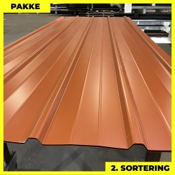 Pandeplade MTP 20/220 - 2. sortering - 9 stk. af 3000 mm - Teglrd - 29,1 m&sup2;