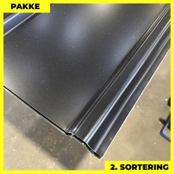 Pandeplade MTP 20/220 m/ dug - 2. sortering - 5 stk. af 3000 mm - Sort - 16,2 m&sup2;